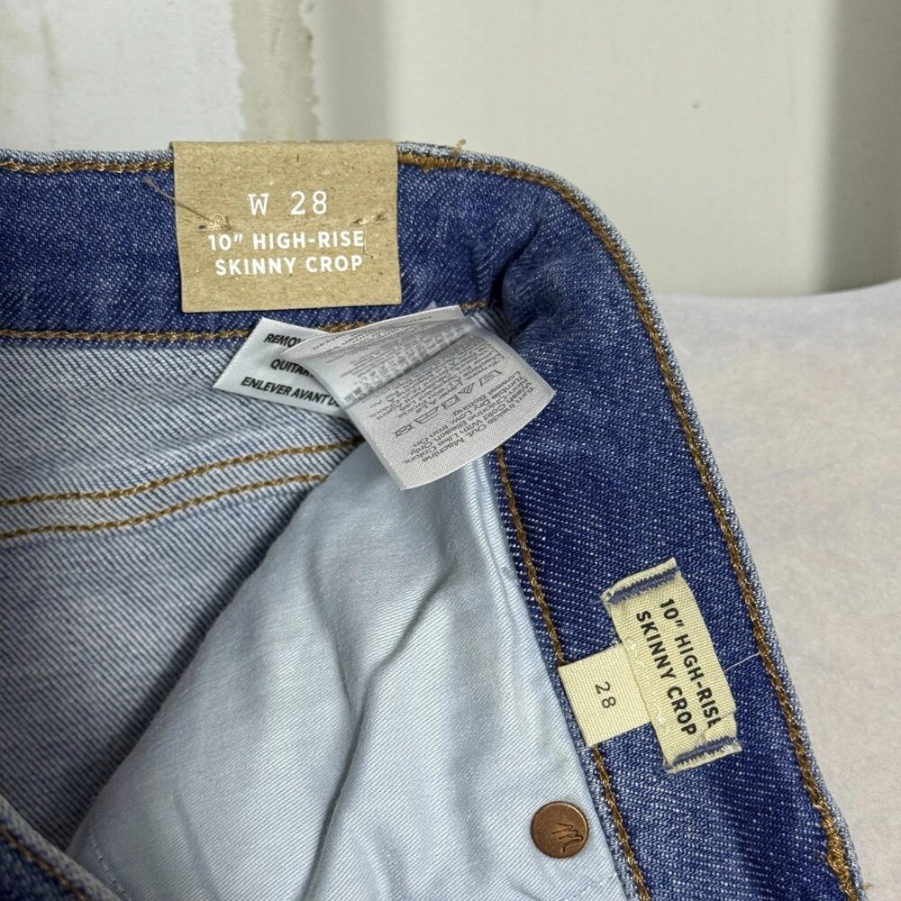 Madewell 10" High-Rise Skinny Crop Jeans Womens‎ Blue Denim Pockets Size 28 NWT - Picture 15 of 16